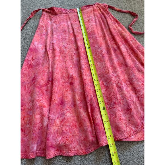 Lost River Clothing Co Vintage Wrap Skirt Hawaiian Floral Cover Up Pink Beach - Picture 3 of 5